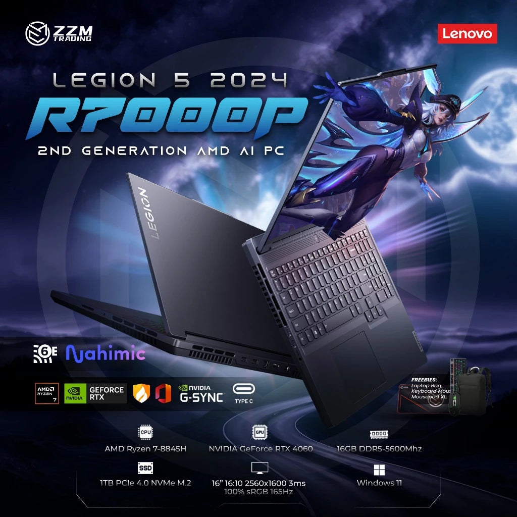 Lenovo Legion 5 2024 R7000P 16" AMD R7 8845H RTX 4060 2560x1600 16GB DDR5 5600Mhz 1TB SSD