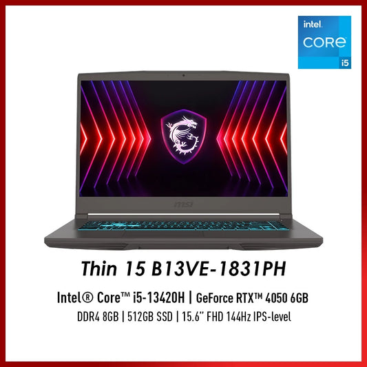 MSI Thin 15 B13VE-1831PH Gaming Laptop (i5-13420H / RTX 4050 / 512GB SSD / 15.6 FHD)